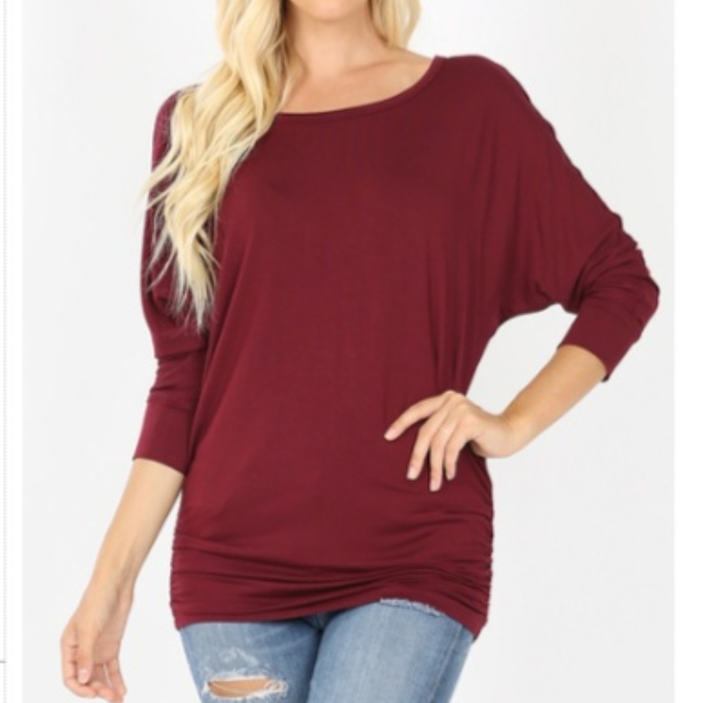 Zenana Dark Burgundy Dolman Size 1x (New)
